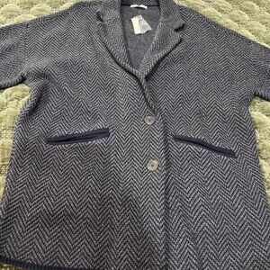 Madewell Herringbone Blazer Sweater Jacket NWT Size XL